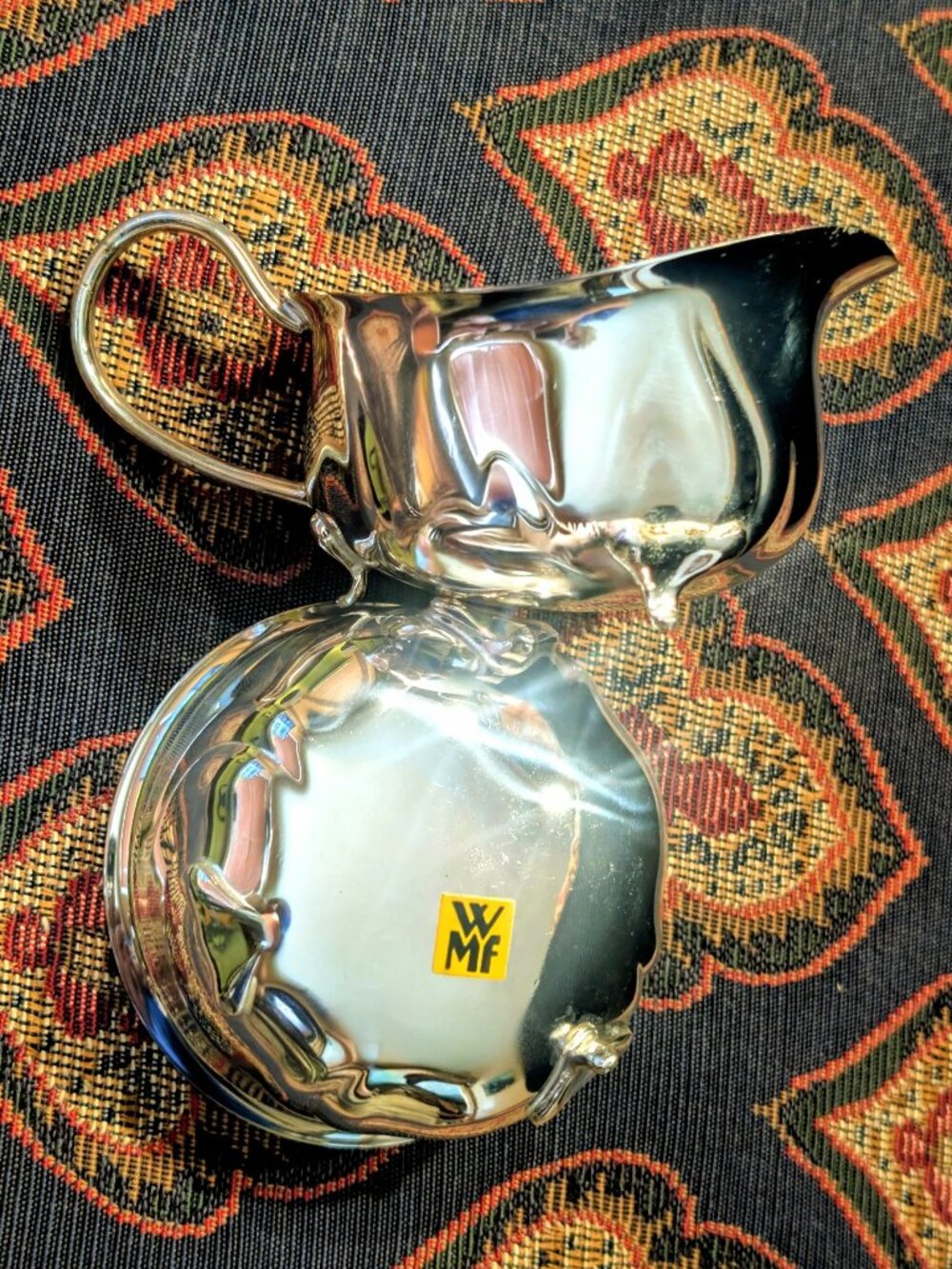 WMF Ikora Silver-Plated Cream & Sugar Set - Germany - MCM - EP Brass - VTG 1966